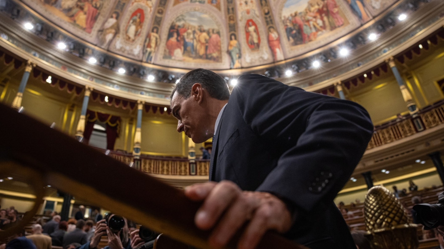 MADRID, 30/01/2024.- El presidente del Gobierno, Pedro Sánchez, este martes en el pleno del Congreso de los Diputados en Madrid que debate la ley de amnistía. EFE/ Daniel González