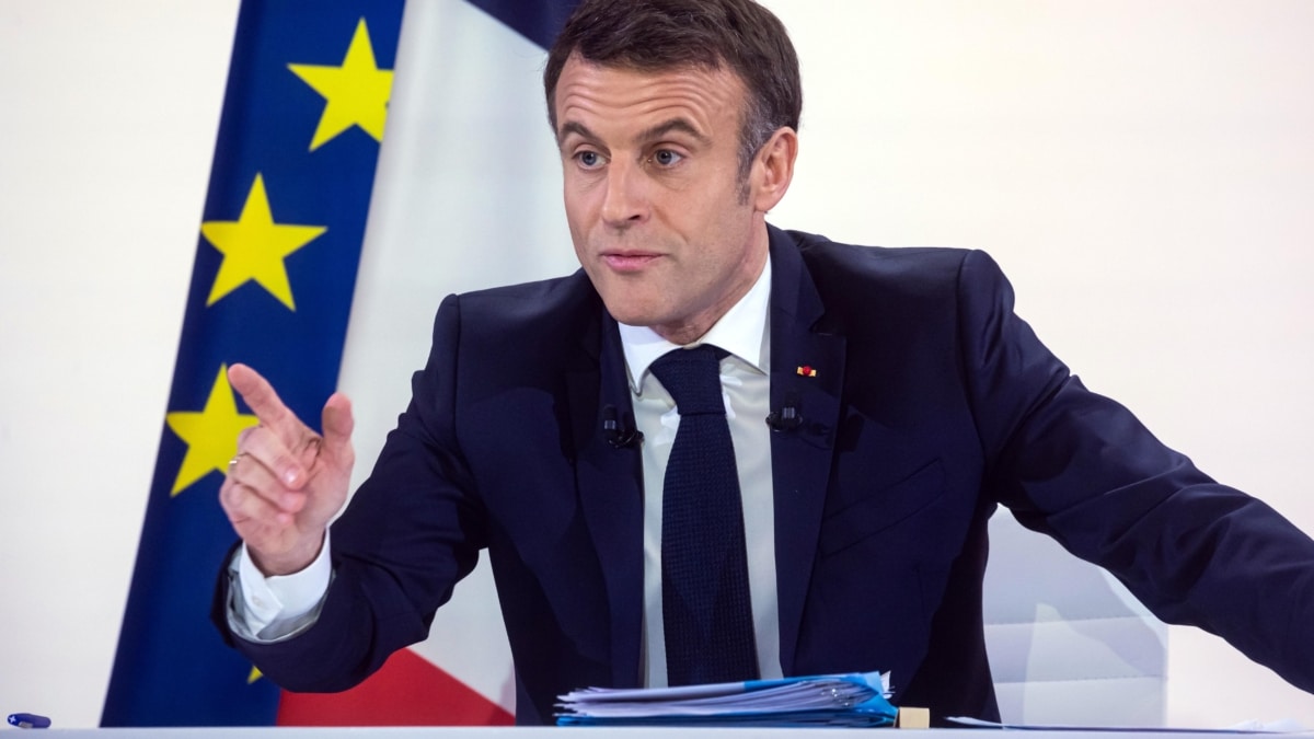 - El presidente francés Emmanuel Macron habla durante la primera conferencia de prensa de preguntas y respuestas desde cinco años