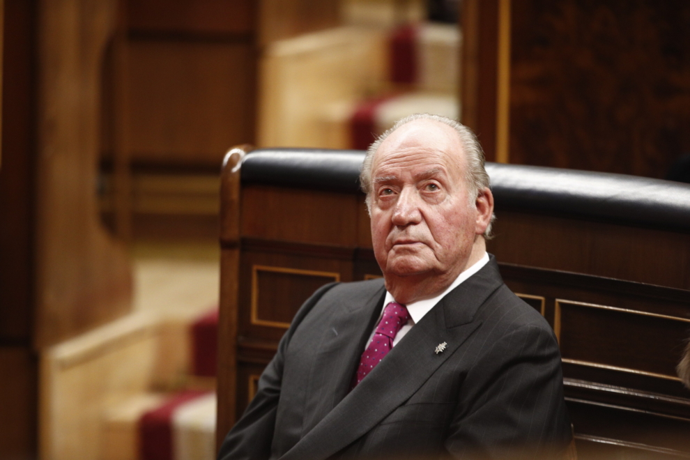 El rey emérito don Juan Carlos I en el acto conmemorativo del 40º aniversario de la Constitución de 1978.