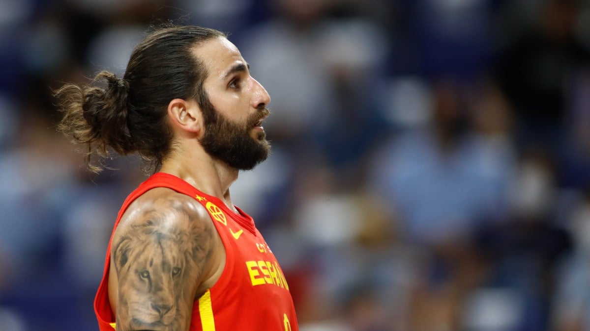 Ricky Rubio durante un partido con España en 2021