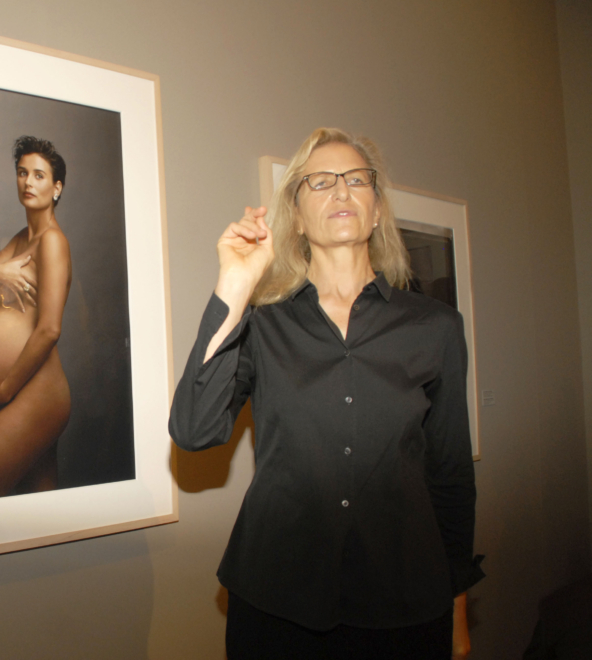 Annie Leibovitz en la presentación de su exposición en Madrid en 2009. 