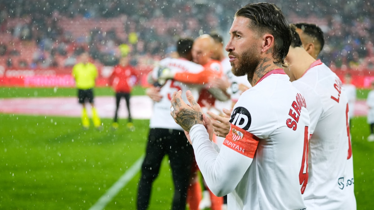 Sergio Ramos, del Sevilla FC, en el partido de LaLiga con el Athletic Club