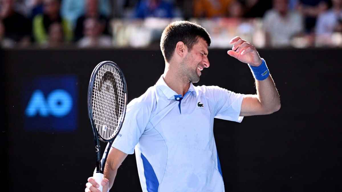 Novak Djokovic durante el partido