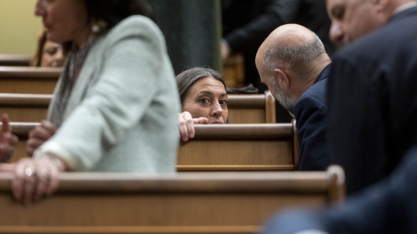 La portavoz de Junts en el Congreso, Miriam Nogueras durante la votación de la ley de amnistía.