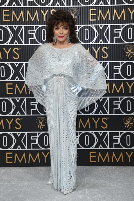 El vestido de Joan Collins era de Jenny Packham, una firma que también ha lucido la princesa Kate.