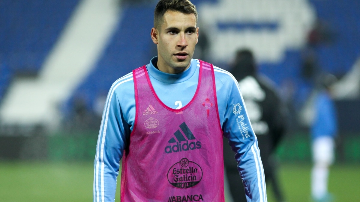 Hugo Mallo durante el partido de fútbol de la Liga, jugado entre Leganés y Celta de Vigo