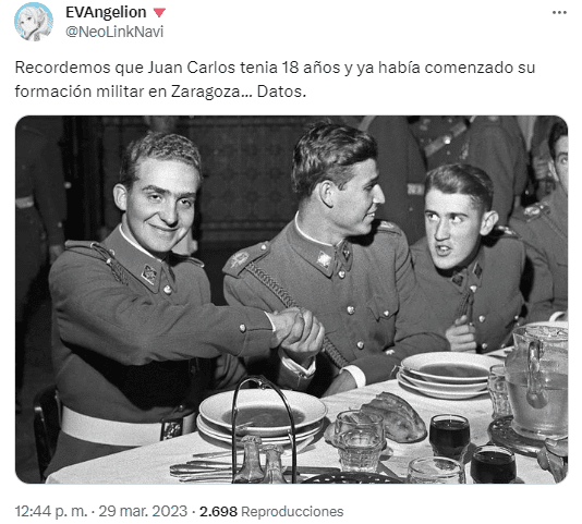 Juan Carlos en una imagen de su etapa militar en Zaragoza.