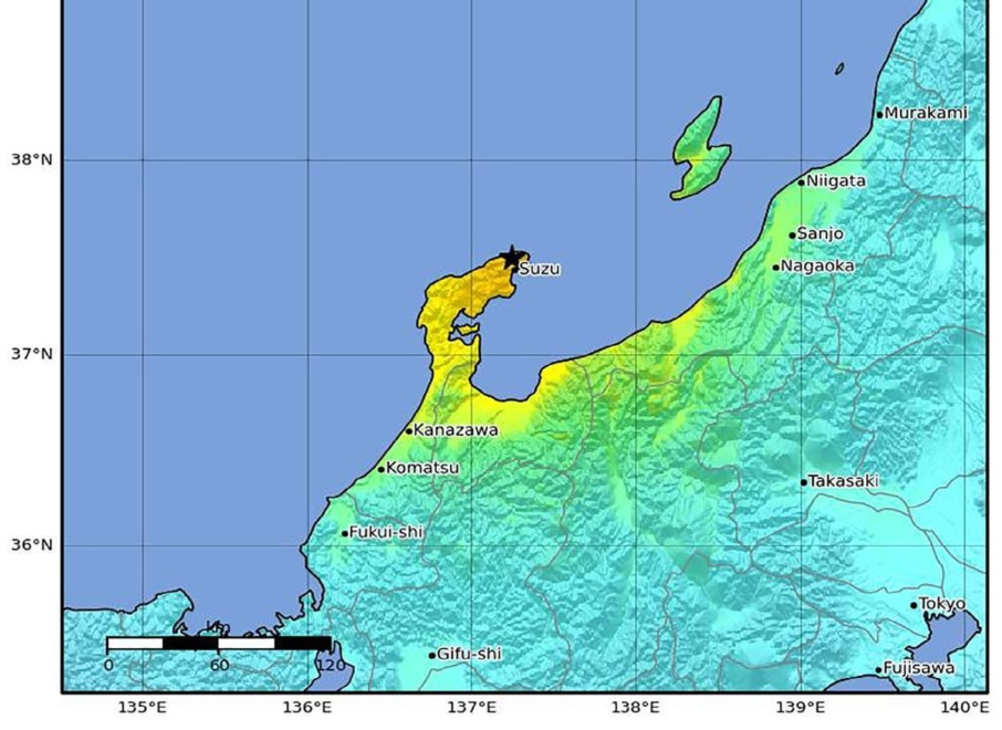 Mapa de la zona afectada por el terremoto de Japón difundido por el Servicio Geológico de EEUU