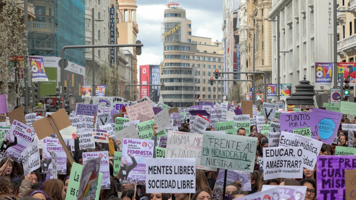 Manifestación feminista del 8-M en Madrid.