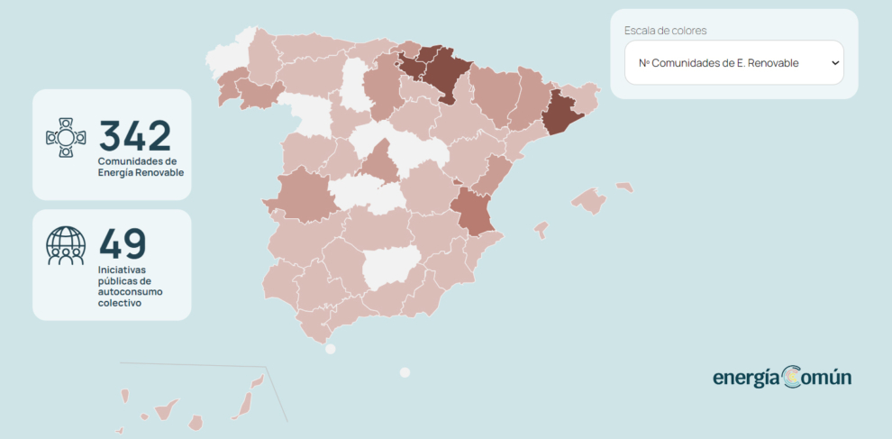 El mapa interactivo cuenta con datos basados en el análisis de más de 350 comunidades energéticas de todo el conjunto nacional.