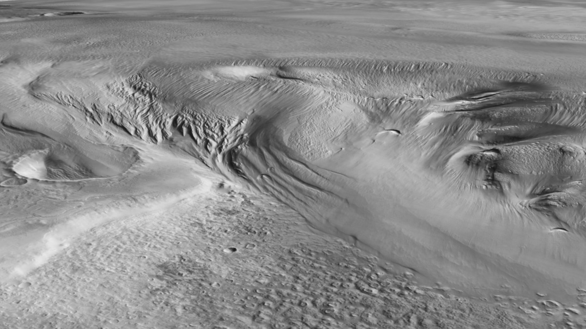 Formación Medusae Fossae (MFF) en el ecuador de Marte.