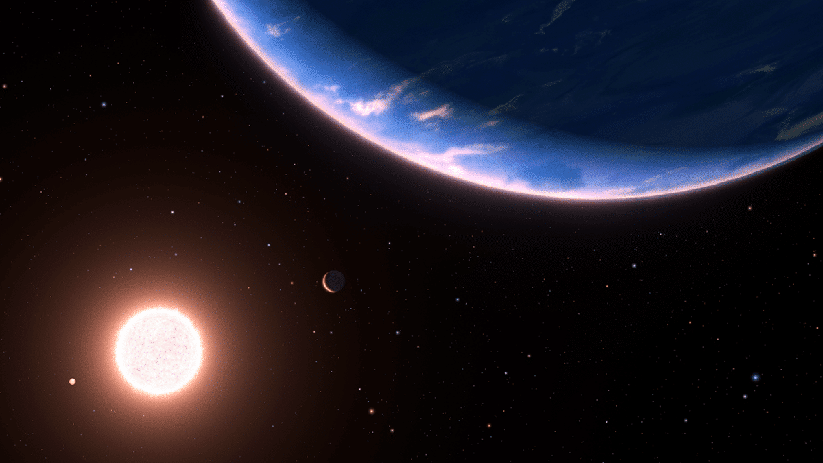 Recreación artística del exoplaneta GJ 9827d.