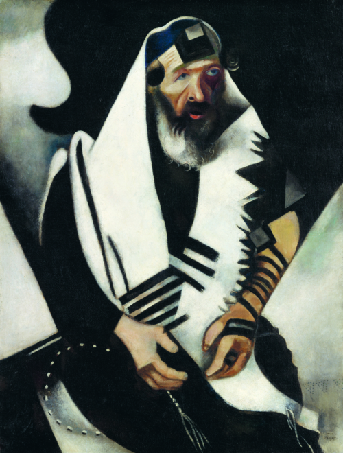Marc Chagall, 'Rabino de blanco y negro' (1923).