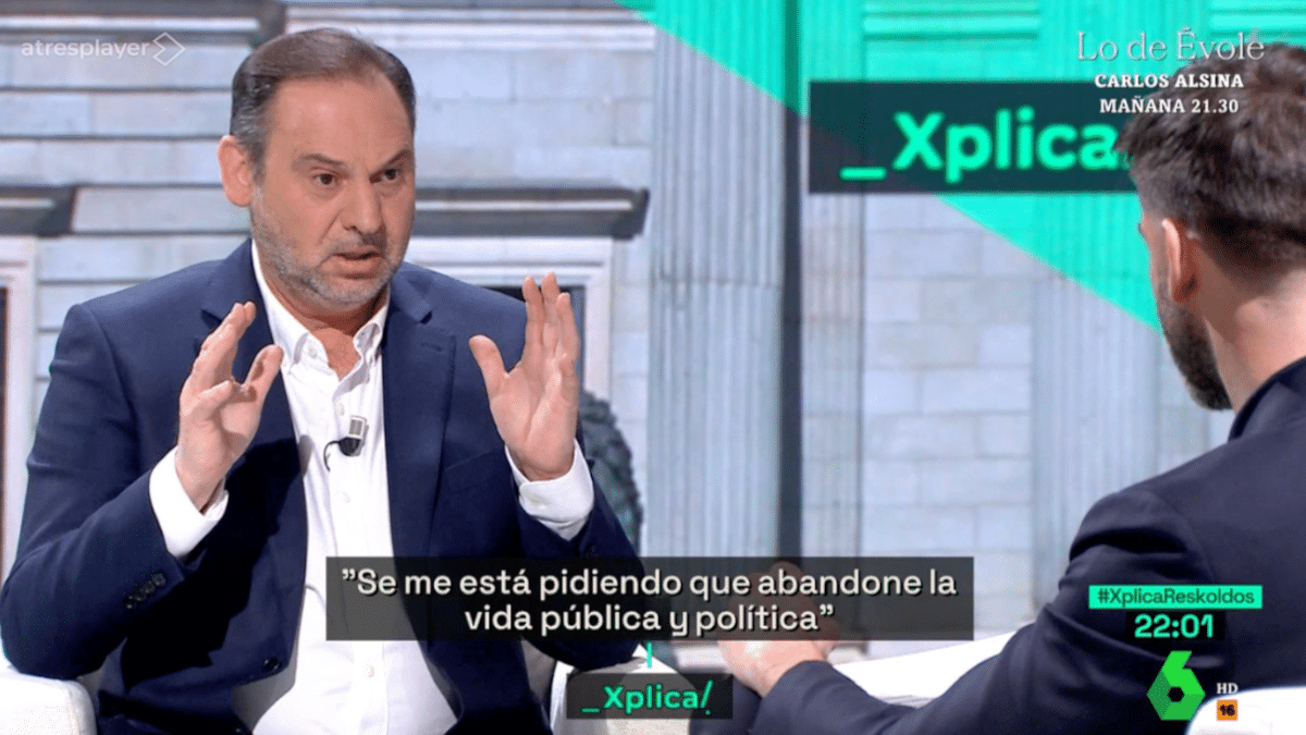 El diputado socialista José Luis Ábalos, este sábado en el plató de 'La Sexta Xplica'.