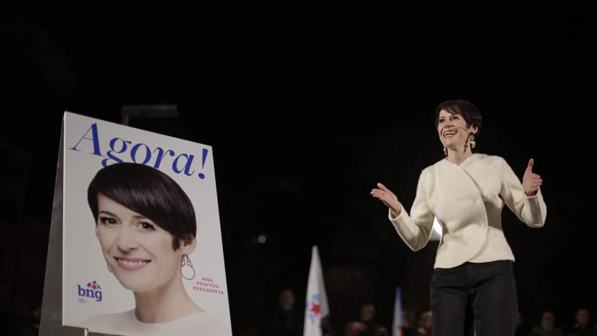 La portavoz y candidata del BNG a la Xunta de Galicia, Ana Pontón, en el inicio de campaña, el viernes pasado en A Coruña