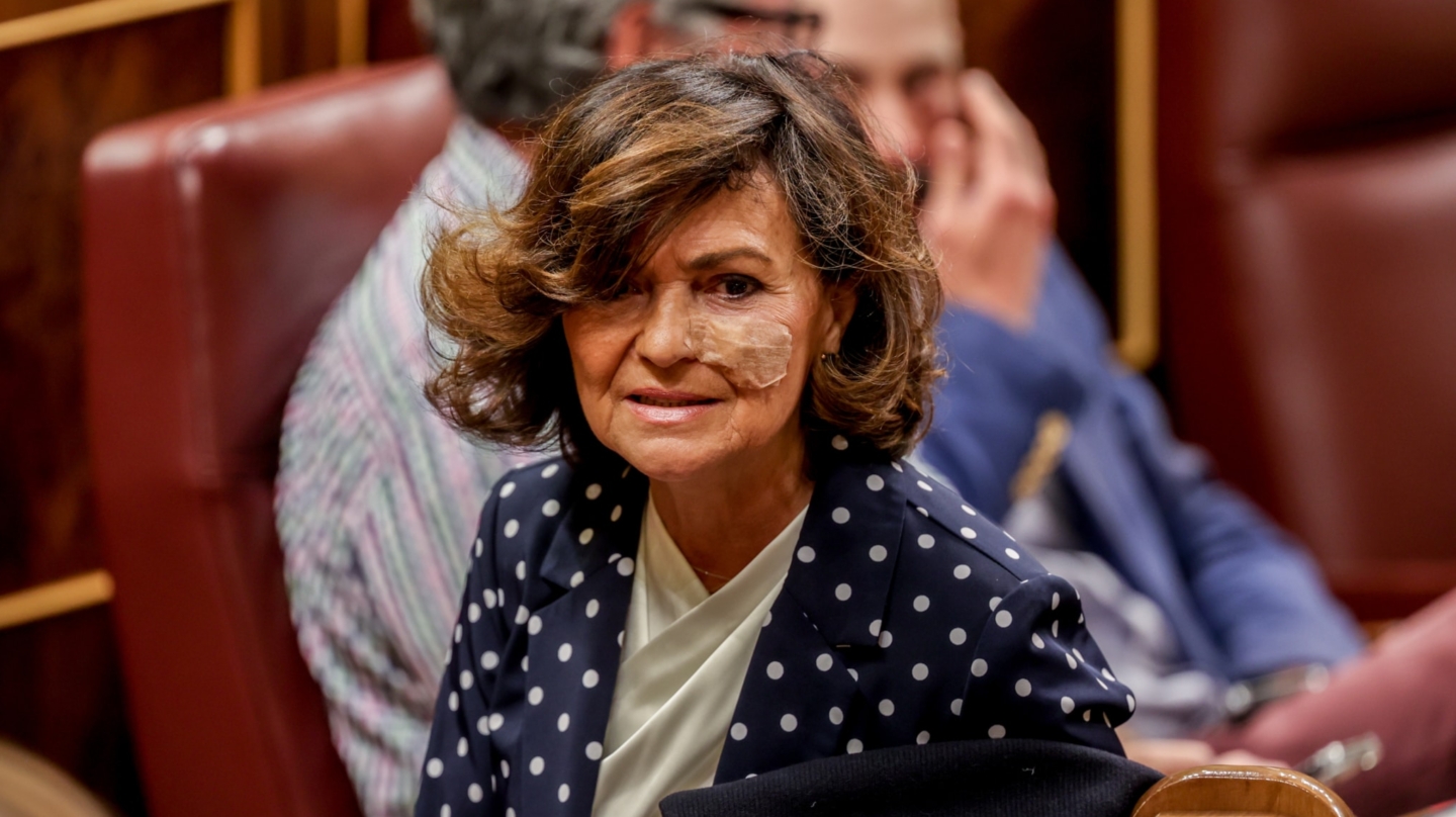 La exvicepresidenta del Gobierno y ya exdiputada socialista Carmen Calvo, el pasado 18 de abril de 2023 en el Congreso.