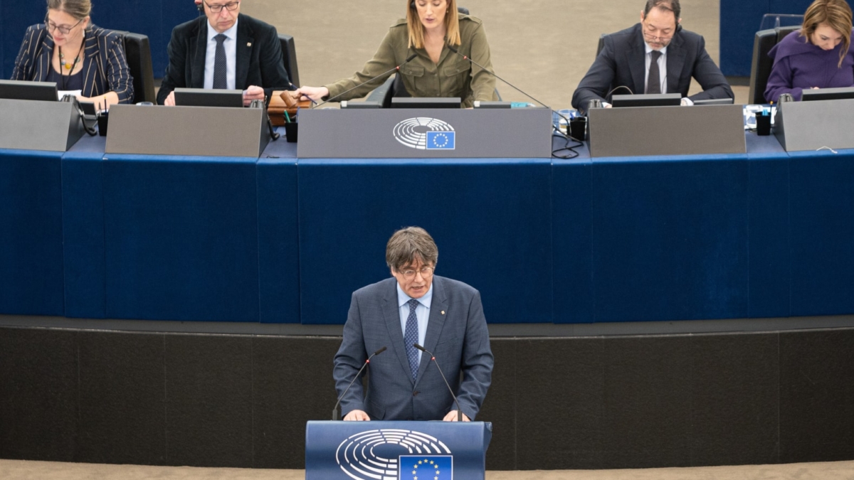 Puigdemont, en el Parlamento europeo.