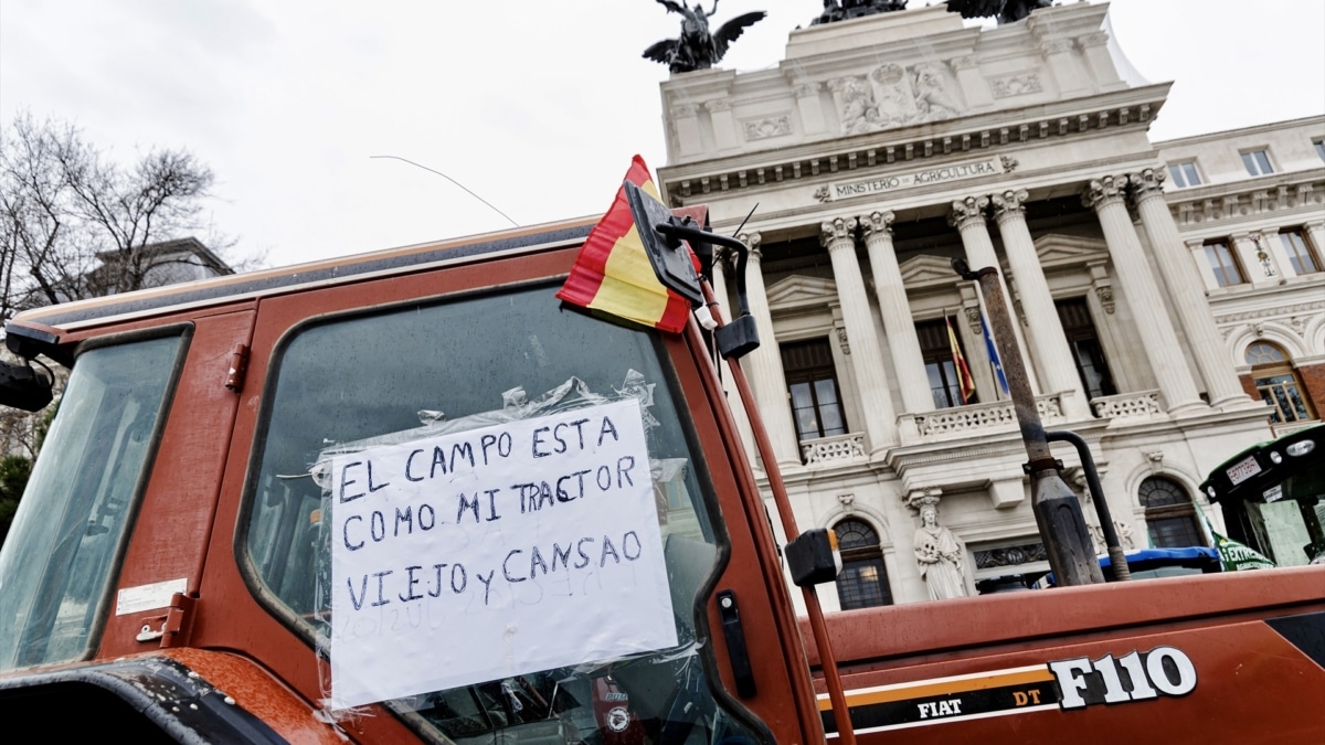 Recorrido de la tractorada en Madrid este miércoles