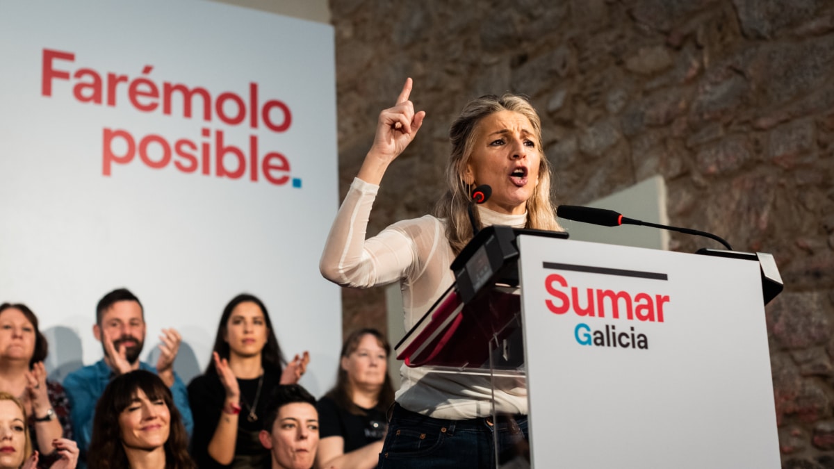 Yolanda Díaz, en el cierre de campaña de Sumar.