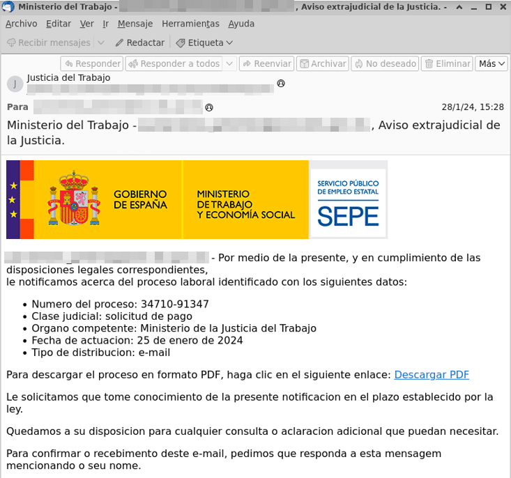 El Sepe alerta de la estafa que está llegando por correo