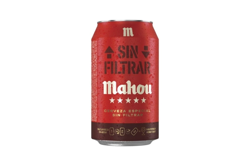 Cerveza Mahou sin filtrar formato lata