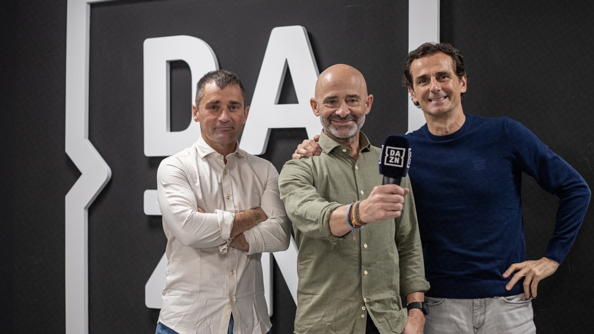 (I-D) Toni Cuquerella, Antonio Lobato y Pedro de la Rosa