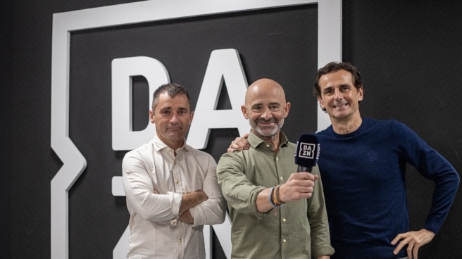 (I-D) Toni Cuquerella, Antonio Lobato y Pedro de la Rosa