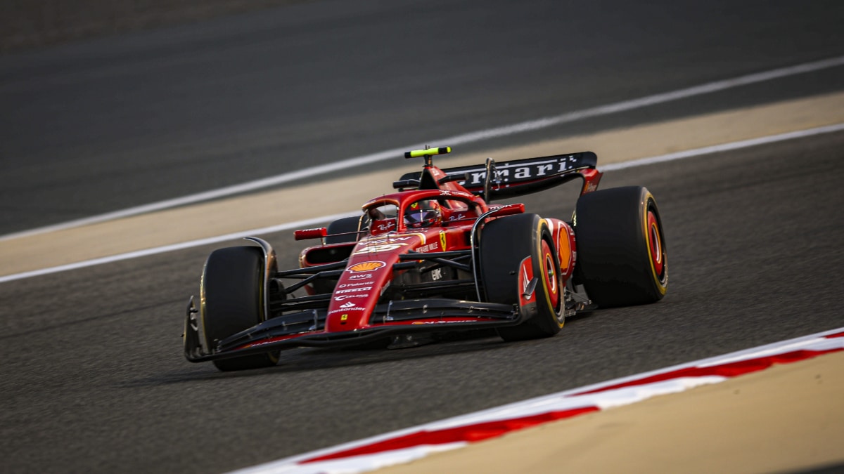 Carlos Sainz, de Ferrari, en los test de pretemporada de Baréin