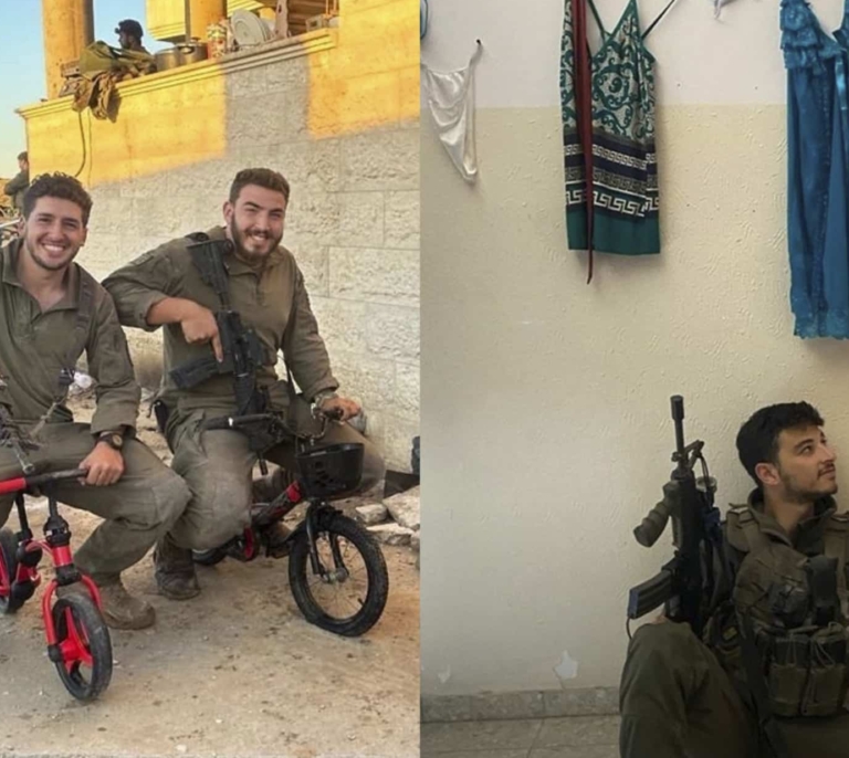 Robo de joyas y bicicletas o exhibición de sujetadores: los selfies de la vergüenza de los soldados israelíes en Gaza