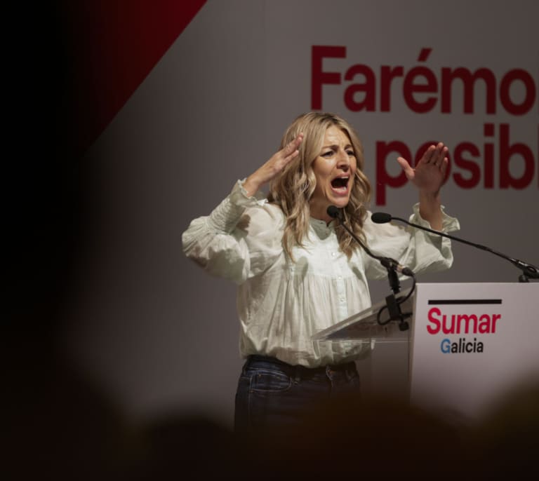 La líder de Sumar sólo ha intervenido en cinco actos en la campaña de Galicia