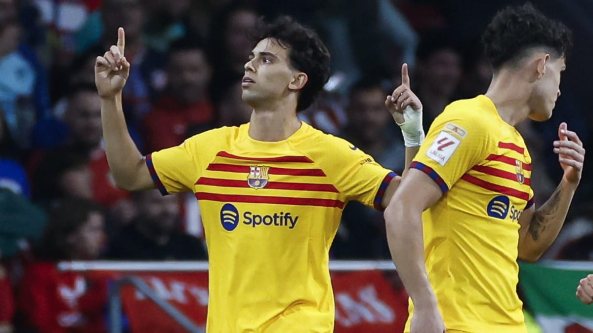 Joao Félix celebra su gol al Atlético de Madrid.