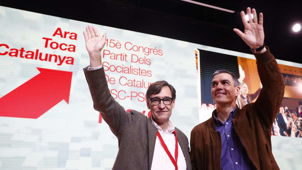 Illa y Sánchez, en el Congreso del PSC.