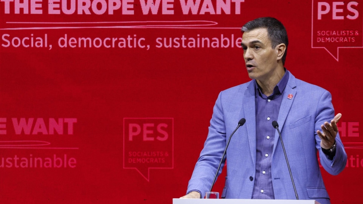 Pedro Sánchez, durante el Congreso del Partido Socialista Europeo en el Palacio de Congresos.