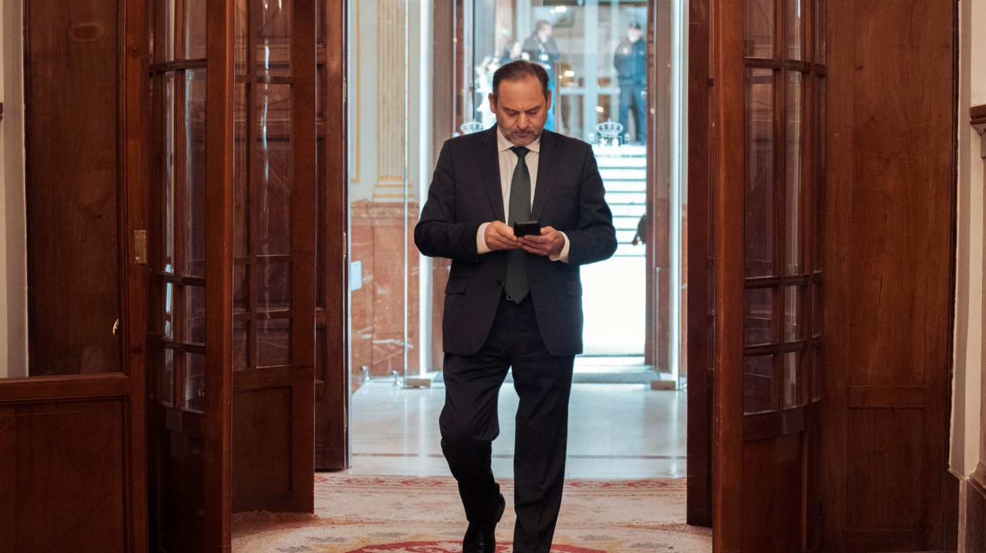 El ex ministro de Transportes, José Luis Ábalos, en el Congreso.