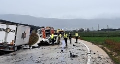 Mueren dos jóvenes de 22 y 30 años tras una colisión con un camión en Soria