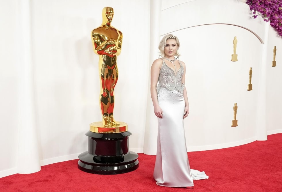 La actriz Florence Pugh con un original diseño de Del Core.