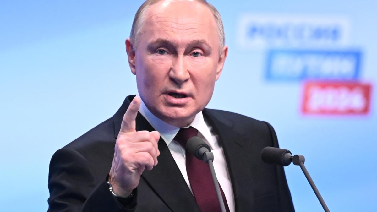 Putin comparece al término de las elecciones en Rusia.