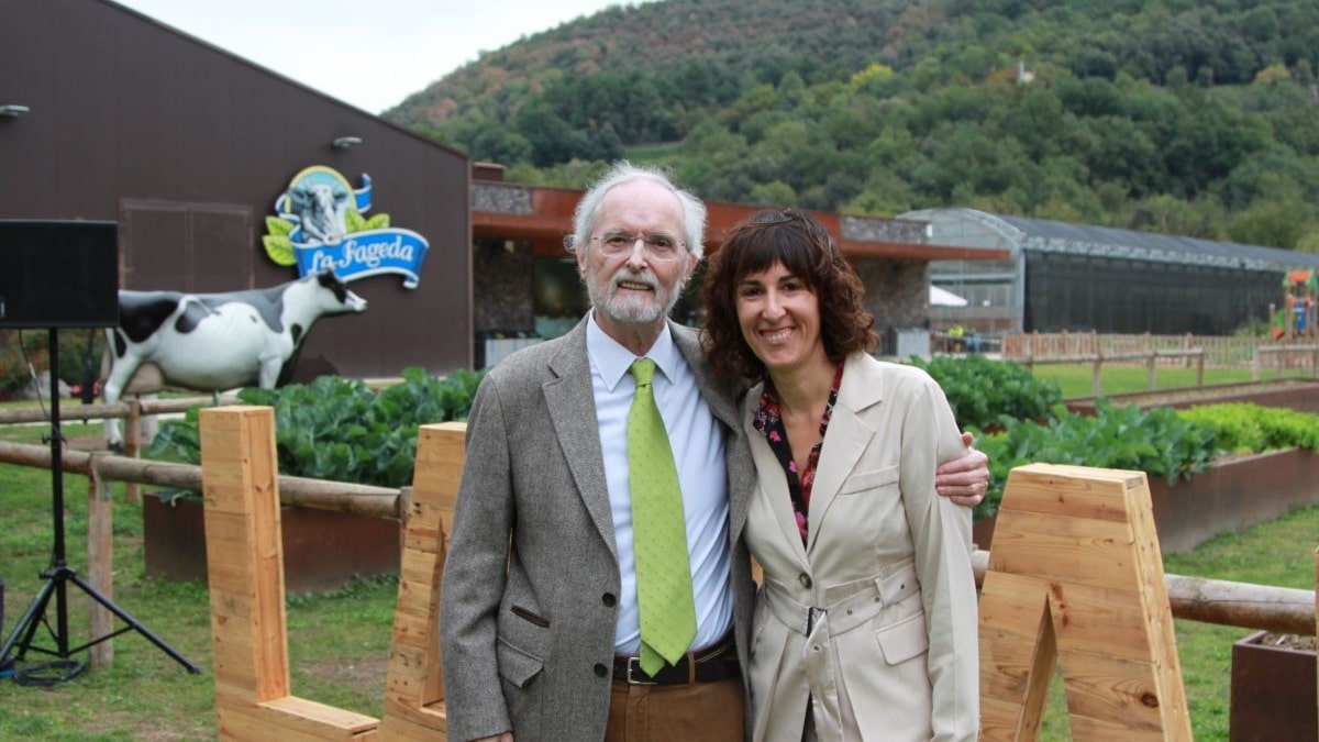 Cristóbal Colón y Sílvia Domènech, durante el acto de celebración de los 40 años de La Fageda