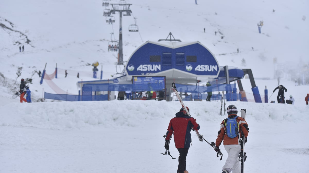 Una estación de esquí durante un temporal en España