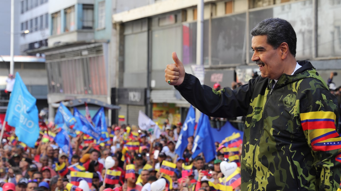 El líder de Venezuela, Nicolás Maduro, en un encuentro con sus acólitos.