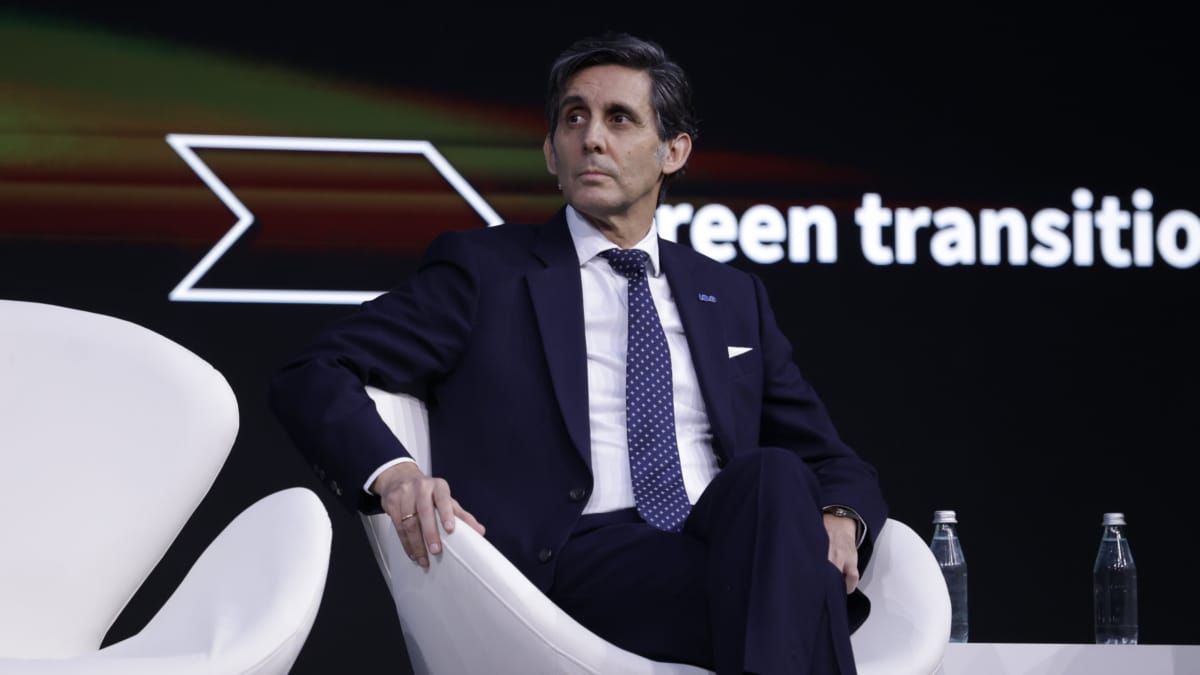 El presidente de Telefónica, José María Álvarez-Pallete, durante la sesión del MWC