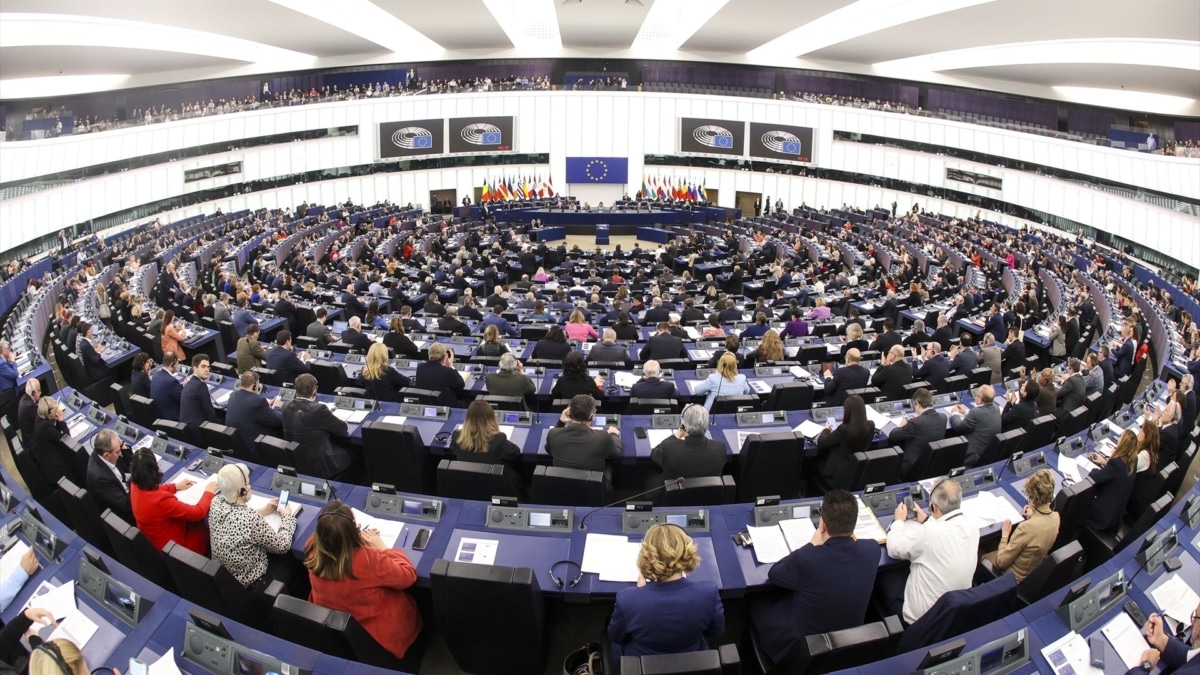 El pleno del Parlamento Europeo durante la sesión de hoy.