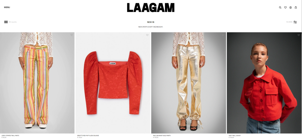 Imagen de la web de Laagam con algunos de sus productos. 