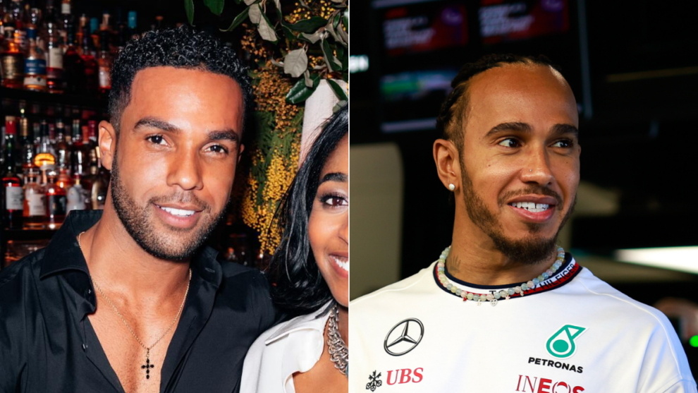 Dos imágenes de Lucien Laviscount y Lewis Hamilton enfrentadas. ¿Se parecen?