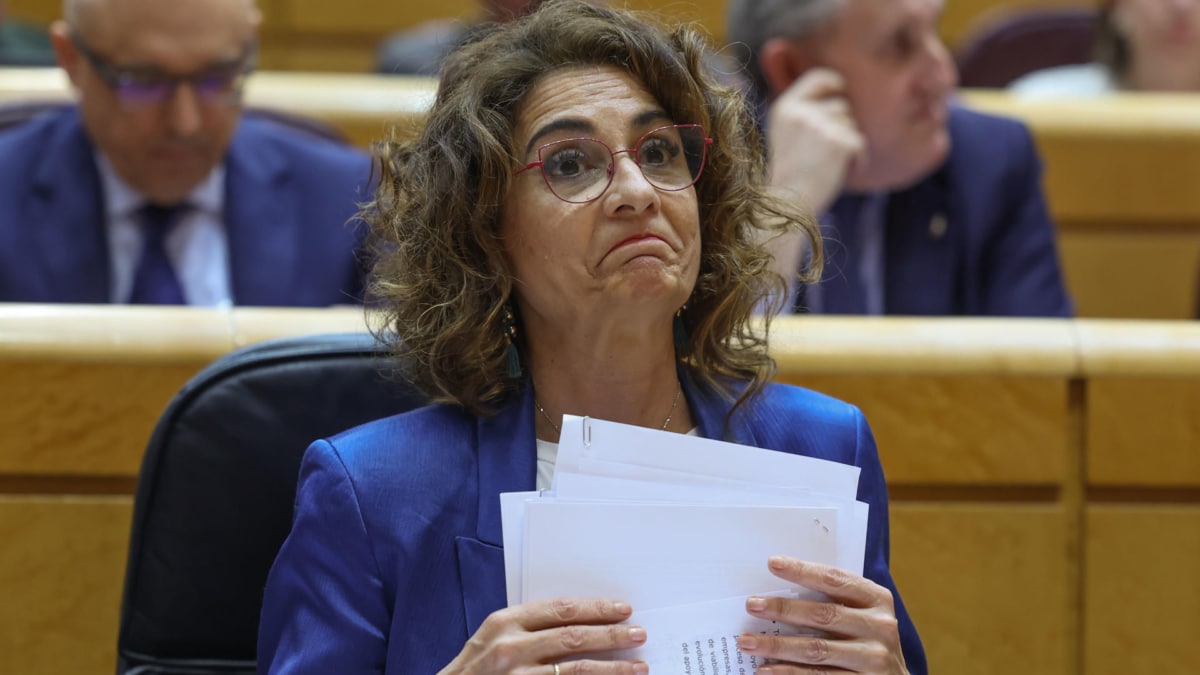 La vicepresidenta primera y ministra de Hacienda, María Jesús Montero, asiste a una sesión de control al Gobierno en el Senado.
