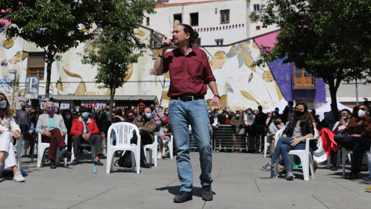 Pablo Iglesias eligió Lavapiés para arrancar su campaña como candidato para las elecciones autonómicas del 4 de mayo de 2021, tras las cuales el exlíder de Podemos abandonó la política.