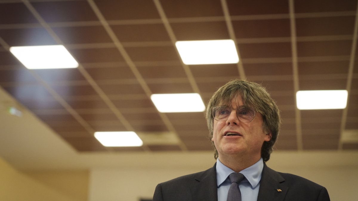 El expresident de la Generalitat Carles Puigdemont, durante un acto político del Consejo por la Republica,