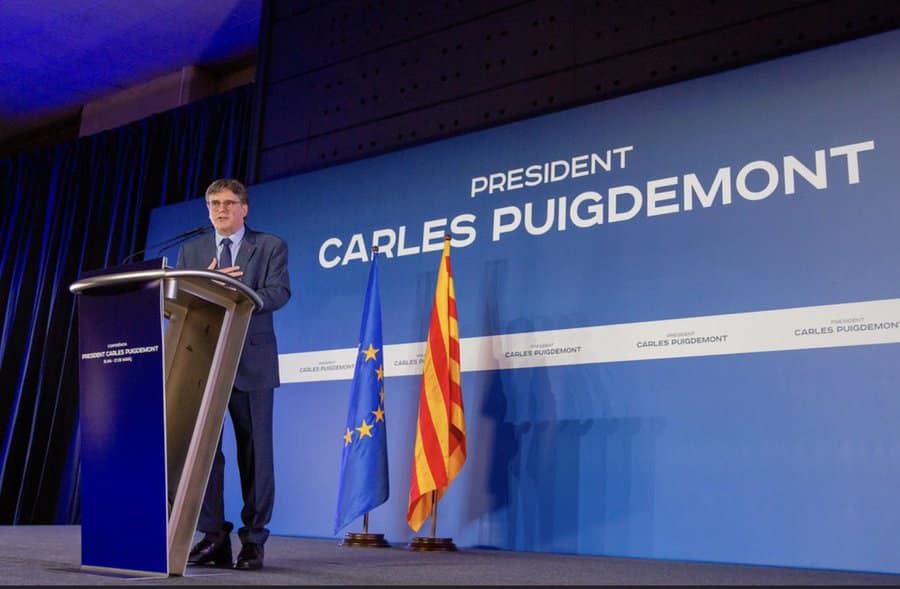 Carles Puigdemont en el acto de presentación de su candidatura a las elecciones del 12M