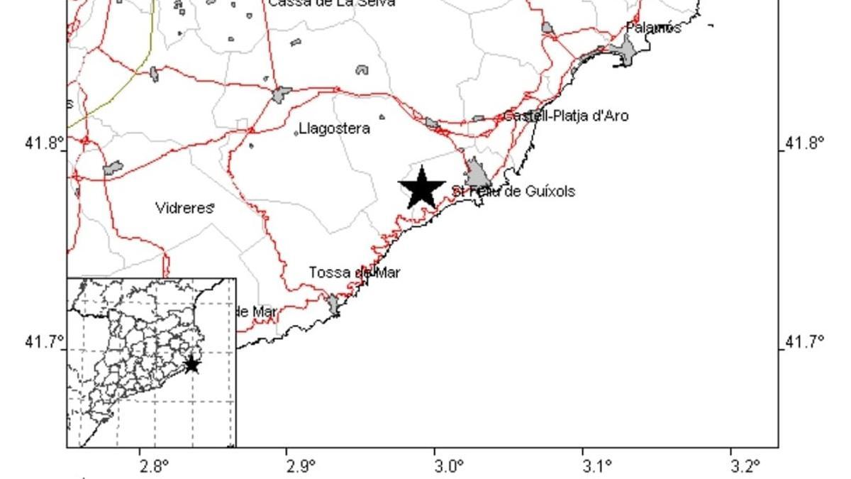 Registrado un seísmo de magnitud 3.1 en Sant Feliu de Guíxols, el segundo en 12 horas