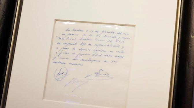 La servilleta con el primer contrato de Messi, a subasta por 351.000 euros